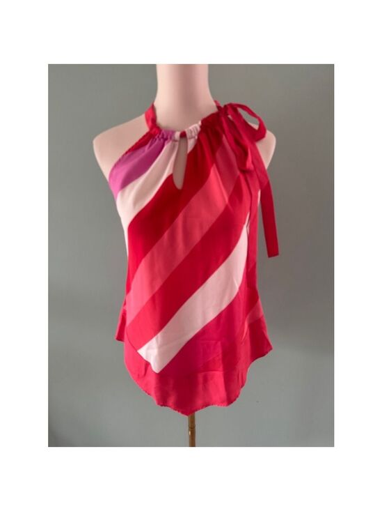 New York & Company Tops - Women's New York & Company Halter Top Size M Red White Striped
